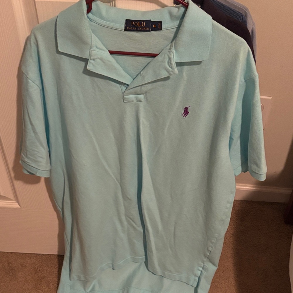 Polo by Ralph Lauren Men's Aqua Polo Shirt